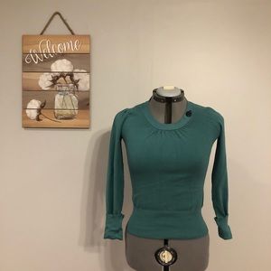 Apt. 9 Retro Style Teal Asymmetrical Sweater (M)